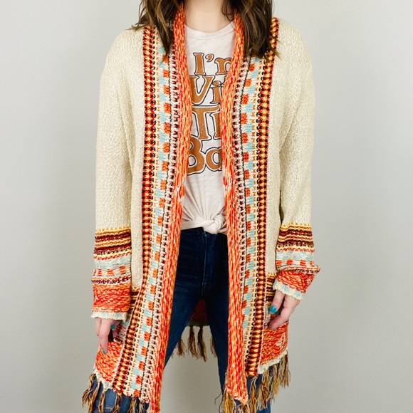Bonfire Fringe Aztec Cardigan - Fate - Picture 7 of 7